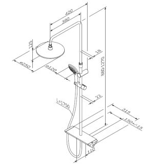 Душевая система AM PM Spirit V2.0 F0770A400 с термостатом